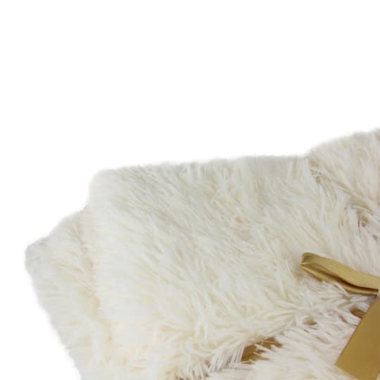 50" x 60" Cream Plush Throw Blanket
